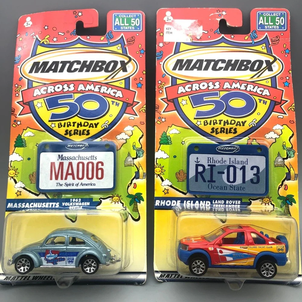 Matchbox Across America 50th Birthday Massachusetts VW & Rhode Island Land Rover